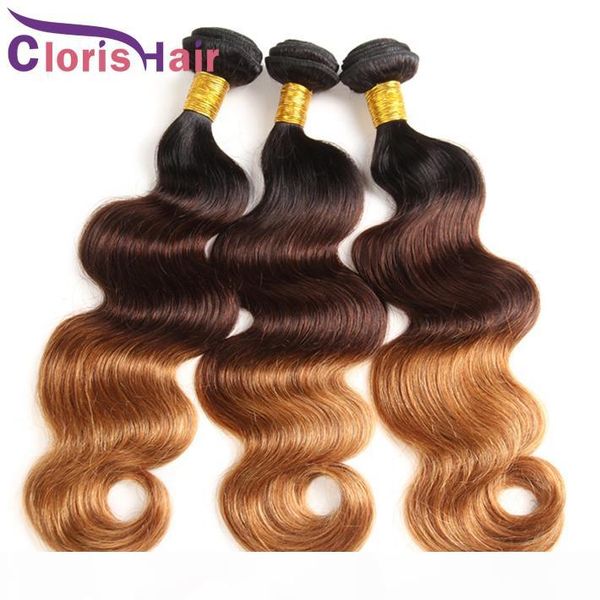 dark roots brown blonde ombre weaves body wave peruvian virgin hair 3 bundles colored three tone 1b 4 30 wavy human hair extensions, Black
dark roots brown blonde ombre weaves body wave peruvian virgin hair 3 bundles colored three tone 1b 4 30 wavy human hair extensions, Black