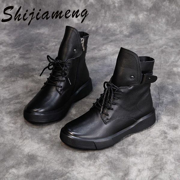 boots women's leather 2021 autumn winter short cowhide high shoes flat bottom, Black
boots women's leather 2021 autumn winter short cowhide high shoes flat bottom, Black
