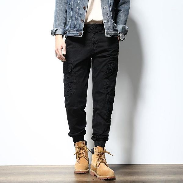 men's pants streetwear fashion men joggers loose fit multi pockets casual cargo overalls ly designer hip hop harem trousers, Black
men's pants streetwear fashion men joggers loose fit multi pockets casual cargo overalls ly designer hip hop harem trousers, Black