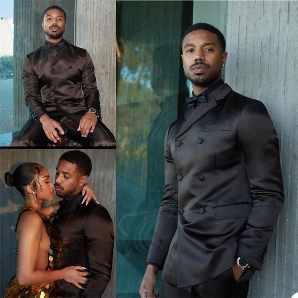 men's suits & blazers 2 pieces fashion men black silk satin jacket+pant custom made double breasted formal wedding suit plus size party, White;black
men's suits & blazers 2 pieces fashion men black silk satin jacket+pant custom made double breasted formal wedding suit plus size party, White;black