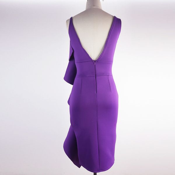 2021 Sexy Deep V Neck Sheath Ruffles Cocktail Party Dress Open Back Sleeveless Elegant Dress Plus Size Robe Longue evening, Purple
2021 Sexy Deep V Neck Sheath Ruffles Cocktail Party Dress Open Back Sleeveless Elegant Dress Plus Size Robe Longue evening, Purple