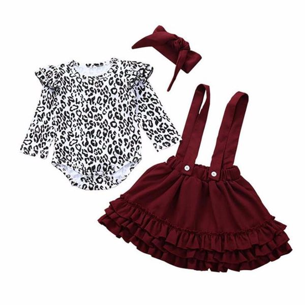 clothing sets born baby girls leopard print long sleeve romper strap dress three piece set for children's kids, White
clothing sets born baby girls leopard print long sleeve romper strap dress three piece set for children's kids, White