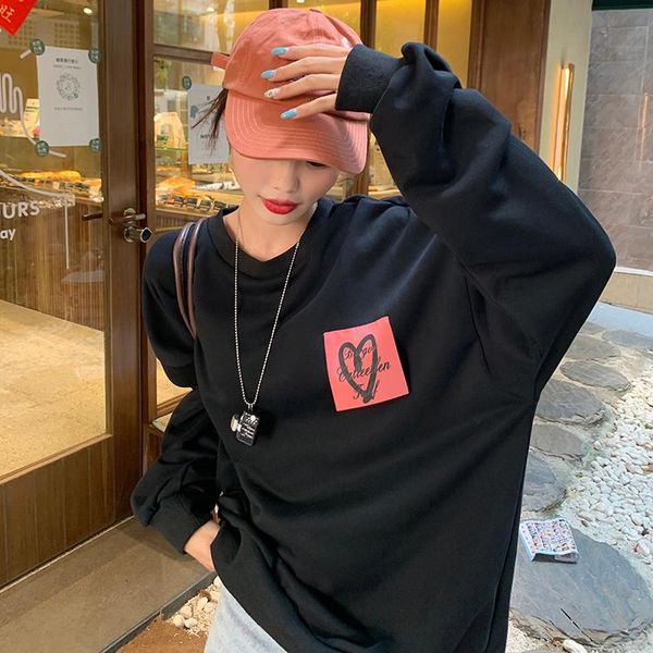 women's hoodies & sweatshirts 3065 trendy design sense love patch autumn loose thin women, Black
women's hoodies & sweatshirts 3065 trendy design sense love patch autumn loose thin women, Black