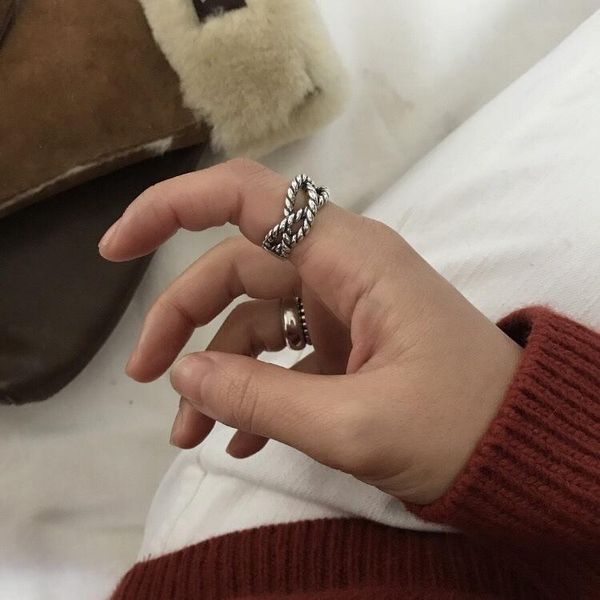 cluster rings women's authentic s925 sterling silver fine jewelry retro twisted braid roped hollow knot j391, Golden;silver
cluster rings women's authentic s925 sterling silver fine jewelry retro twisted braid roped hollow knot j391, Golden;silver