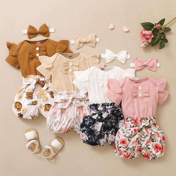 clothing sets girl outfits toddler baby girls clothes summer solid short sleeve ruffle romper bodysuit+floral print shorts headbands, White
clothing sets girl outfits toddler baby girls clothes summer solid short sleeve ruffle romper bodysuit+floral print shorts headbands, White
