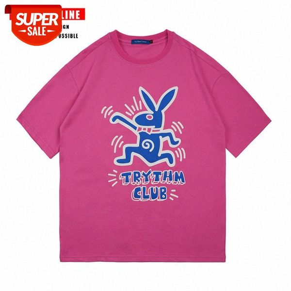 streetwear men loose and simple rabbit print short-sleeved t-shirt for women fun cartoon street country tide brand spring summer #uh9a, White;black
streetwear men loose and simple rabbit print short-sleeved t-shirt for women fun cartoon street country tide brand spring summer #uh9a, White;black