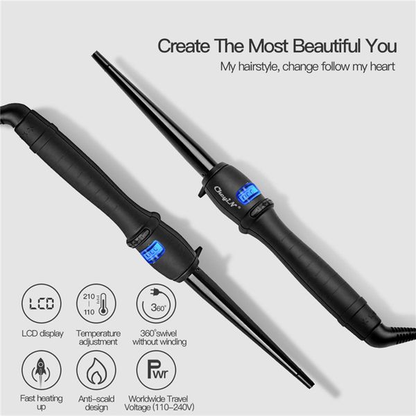 9-19mm tourmaline ceramic hair curler lcd display temperature adjustment professional curling iron wand rollers styling tools 53
9-19mm tourmaline ceramic hair curler lcd display temperature adjustment professional curling iron wand rollers styling tools 53