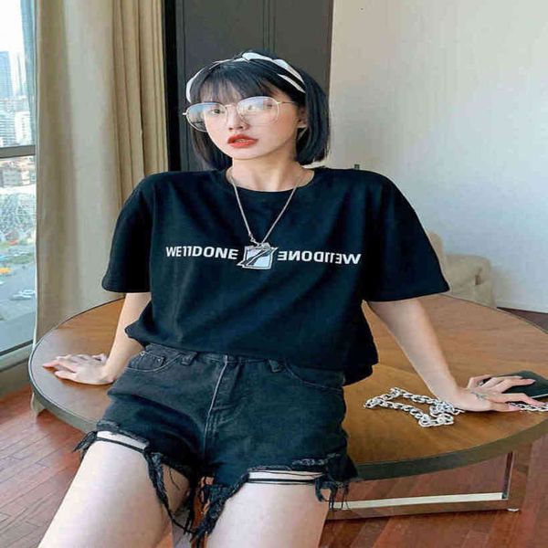 we11done letter 100% katoen short mouw t-shirts oversized streetwear men women's tea, White;black
we11done letter 100% katoen short mouw t-shirts oversized streetwear men women's tea, White;black
