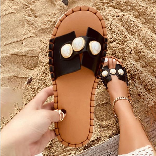 women's comfort shoes 2021 summer plus size new women fish mouth pearlies slippers ladies sewing flat female beach casual slides, Black
women's comfort shoes 2021 summer plus size new women fish mouth pearlies slippers ladies sewing flat female beach casual slides, Black