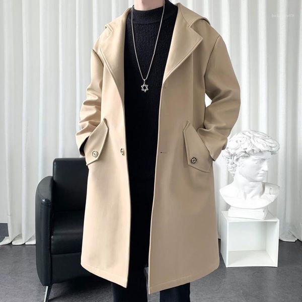 men's trench coats autumn winter coat fashion casual long men streetwear korean loose oversize windbreaker jacket mens overcoat, Tan;black
men's trench coats autumn winter coat fashion casual long men streetwear korean loose oversize windbreaker jacket mens overcoat, Tan;black