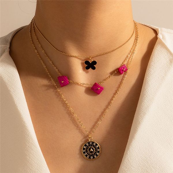 2021 new women black butterfly chokers necklace multilayer circle pendant necklace gold chain necklace fashion jewelry gift, Silver
2021 new women black butterfly chokers necklace multilayer circle pendant necklace gold chain necklace fashion jewelry gift, Silver