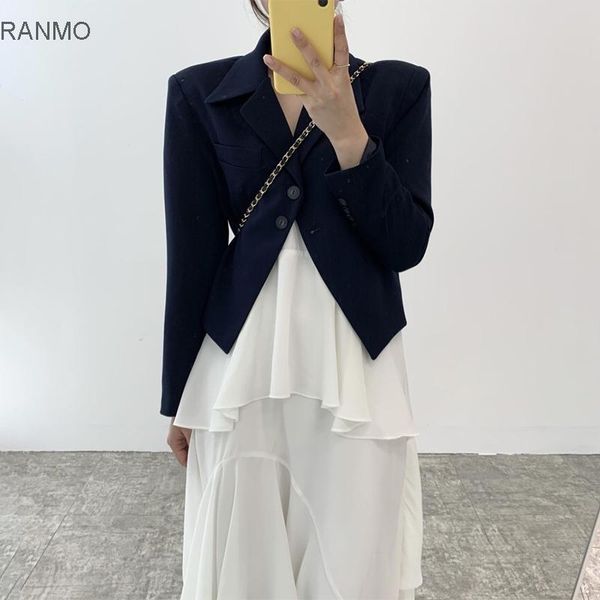 women's jackets korean chic elegant lapel two button long sleeve suit jacket + irregular cake sling dress, Black;brown
women's jackets korean chic elegant lapel two button long sleeve suit jacket + irregular cake sling dress, Black;brown