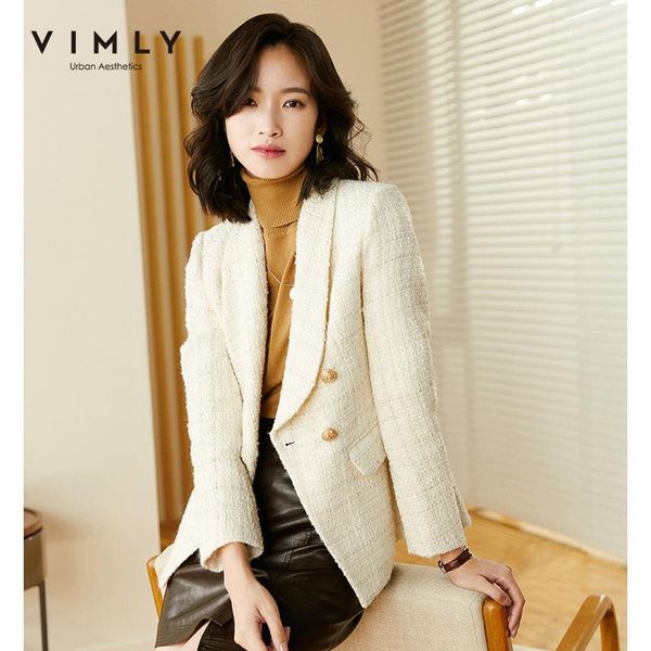 women's suits & blazers vimly wool blazer fashion double breasted plaid office ladies work wear jackets elegant female coats outwear f3, White;black
women's suits & blazers vimly wool blazer fashion double breasted plaid office ladies work wear jackets elegant female coats outwear f3, White;black