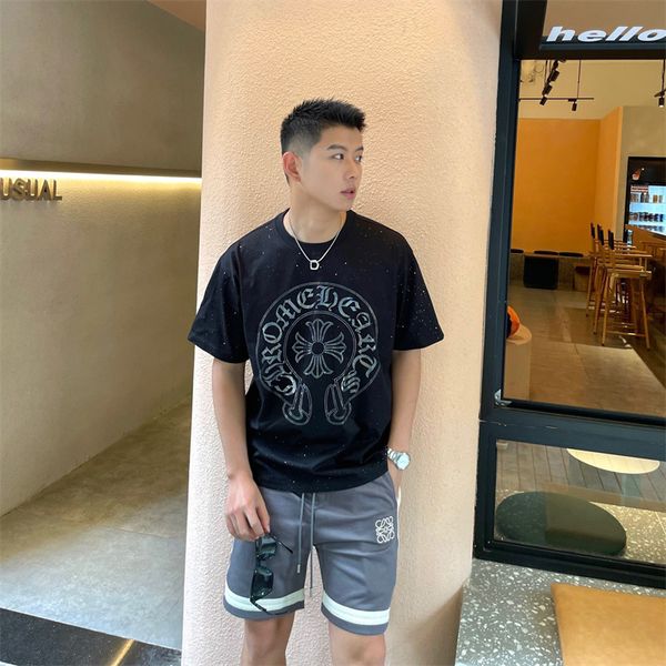 21 summer new ins fashion brand ch crow star sky horseshoe cross drill round neck short t-shirt men's half, White;black
21 summer new ins fashion brand ch crow star sky horseshoe cross drill round neck short t-shirt men's half, White;black
