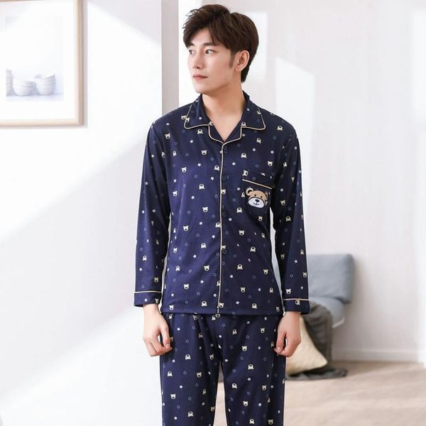 men's informal cotton pajamas kit, home casual wear, soft long sleeve comfort, for autumn and winter use, sleepwear, Black;brown
men's informal cotton pajamas kit, home casual wear, soft long sleeve comfort, for autumn and winter use, sleepwear, Black;brown