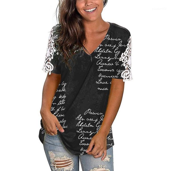 women's t-shirt t_shirts casual v-neck loose summer female t shirt harajuku letter button lace decorate short sleeve ladies, White
women's t-shirt t_shirts casual v-neck loose summer female t shirt harajuku letter button lace decorate short sleeve ladies, White