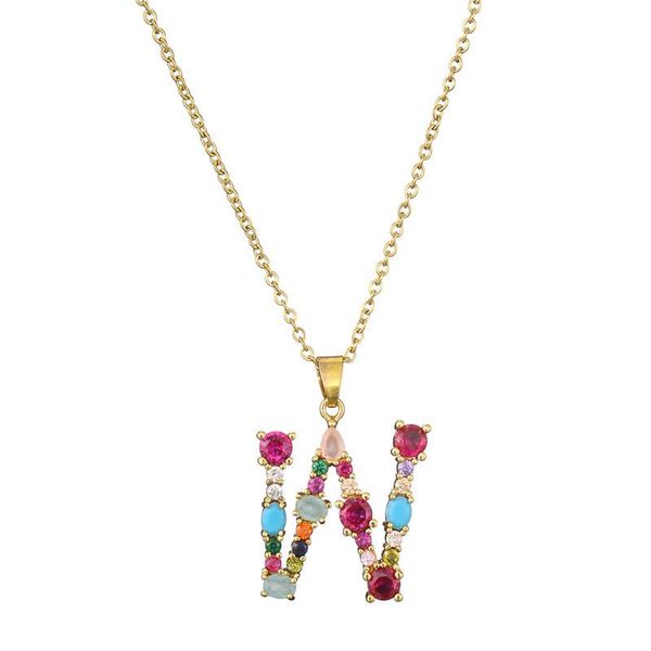 pendant necklaces letter necklace for girl women colorful crystal gold plated thin chain romantic 2021 est style jewelery, Silver
pendant necklaces letter necklace for girl women colorful crystal gold plated thin chain romantic 2021 est style jewelery, Silver
