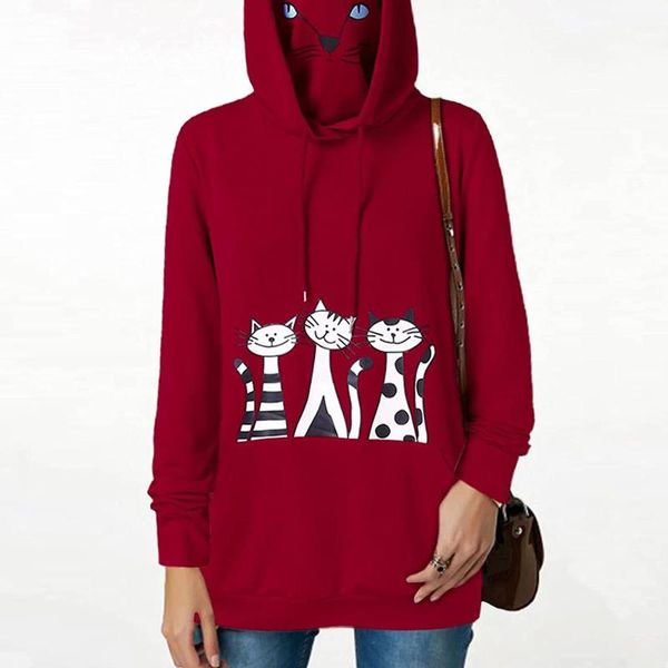 women's hoodies & sweatshirts winter women hoodie casual cat print mask pullover hooded loose pocket sweetshirts sudadera mujer, Black
women's hoodies & sweatshirts winter women hoodie casual cat print mask pullover hooded loose pocket sweetshirts sudadera mujer, Black