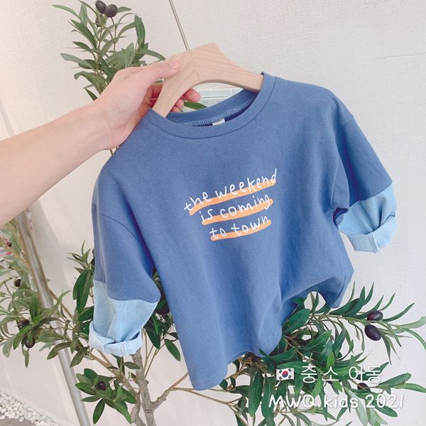 boys t-shirt spring denim new 2021 long sleeve and girls round neck print letter pullover, Black;white
boys t-shirt spring denim new 2021 long sleeve and girls round neck print letter pullover, Black;white