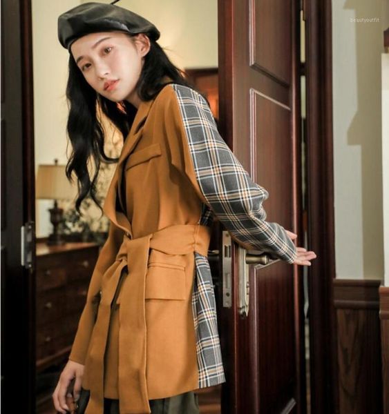 women's suits & blazers 2021 fashion lapel double-breasted suit street tide plaid jacket coat female, White;black
women's suits & blazers 2021 fashion lapel double-breasted suit street tide plaid jacket coat female, White;black