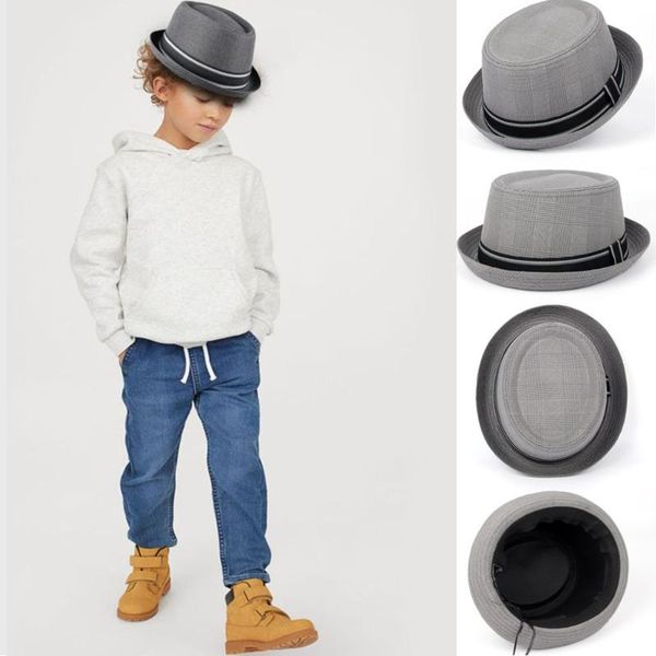 2size child flat pork pie hat boy girl cotton fedora hat for kids porkpie jazz, Blue;gray
2size child flat pork pie hat boy girl cotton fedora hat for kids porkpie jazz, Blue;gray