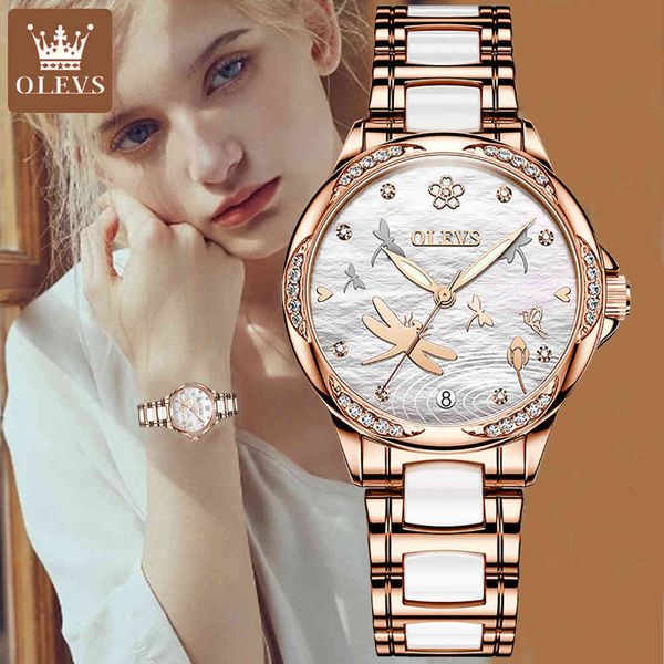 ladies olevs luxe brand new creative watches women automatic mechanical ceramic tape gifts relogio feminino, Slivery;brown
ladies olevs luxe brand new creative watches women automatic mechanical ceramic tape gifts relogio feminino, Slivery;brown