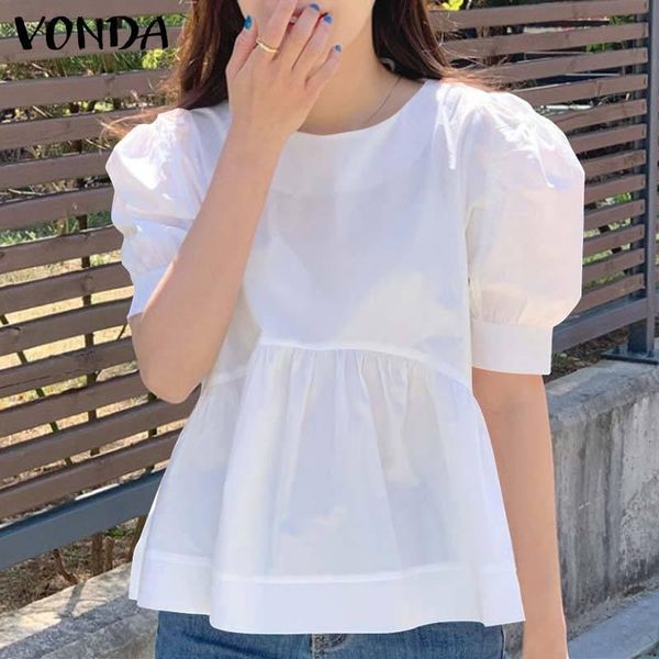 women's blouses & shirts women vonda 2021 casual half sleeve crew neck pleated loose solid blouse bohemian blusas femininas s-5xl offi, White
women's blouses & shirts women vonda 2021 casual half sleeve crew neck pleated loose solid blouse bohemian blusas femininas s-5xl offi, White