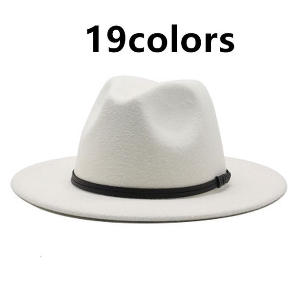 2021 women solid belt classic simple men women's winter wide brim vintage black white wedding fedora new felt hats p9t6, Blue;gray
2021 women solid belt classic simple men women's winter wide brim vintage black white wedding fedora new felt hats p9t6, Blue;gray