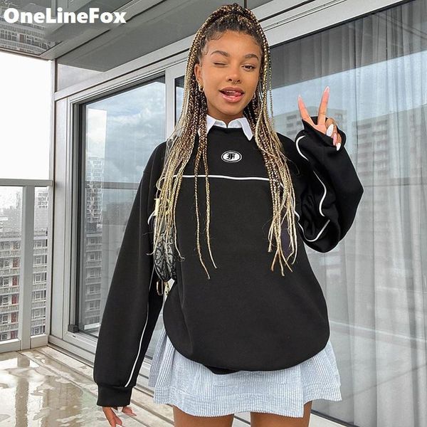 women's hoodies & sweatshirts onelinefox casual preppy style black sweatshirt women letter print striped harajuku crewneck sweat pullov
women's hoodies & sweatshirts onelinefox casual preppy style black sweatshirt women letter print striped harajuku crewneck sweat pullov