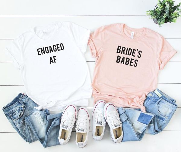 women's t-shirt engaged bride's babes bachelorette party fashion women shirt o neck cotton tshirt short sleeve tee drop ship, White
women's t-shirt engaged bride's babes bachelorette party fashion women shirt o neck cotton tshirt short sleeve tee drop ship, White
