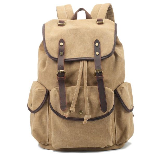 backpack men's women's vintage canvas cowhide cotton rucksack mountaineering book travel military school bag
backpack men's women's vintage canvas cowhide cotton rucksack mountaineering book travel military school bag