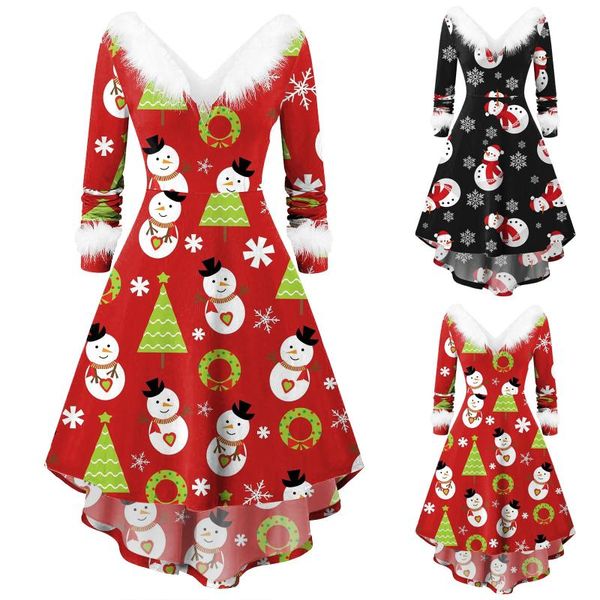 casual dresses vestidos christmas printed furry v-neck draw back swing dress women long sleeve winter de mujer elegant, Black;gray
casual dresses vestidos christmas printed furry v-neck draw back swing dress women long sleeve winter de mujer elegant, Black;gray