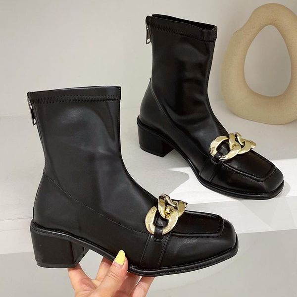 boots ladies ankle short modern women 2021 autumn winter fashion female square heels metal shoes for woman zippers, Black
boots ladies ankle short modern women 2021 autumn winter fashion female square heels metal shoes for woman zippers, Black