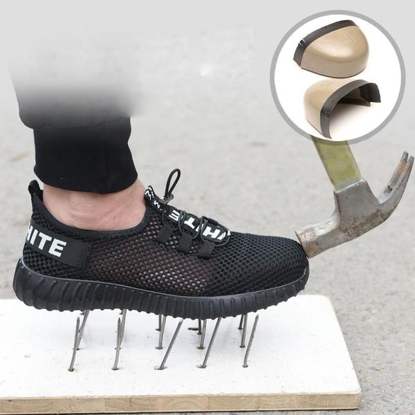 boots summer men's steel-toed safety shoes breathable mesh lightweight work construction protection anti-puncture, Black
boots summer men's steel-toed safety shoes breathable mesh lightweight work construction protection anti-puncture, Black