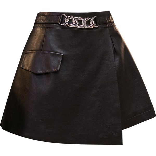 skirts chic high waist irregular faux leather for women metal circles belt zipper bottom ladies, Black
skirts chic high waist irregular faux leather for women metal circles belt zipper bottom ladies, Black