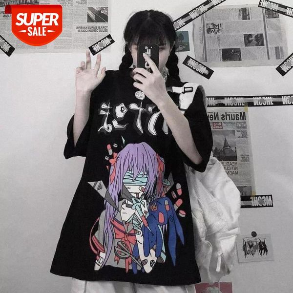 sweet tshirt women gothic summer korean ins dark funeral cartoon anime shirt loose white short-sleeved t-shirt female tide #ji1r, White;black
sweet tshirt women gothic summer korean ins dark funeral cartoon anime shirt loose white short-sleeved t-shirt female tide #ji1r, White;black