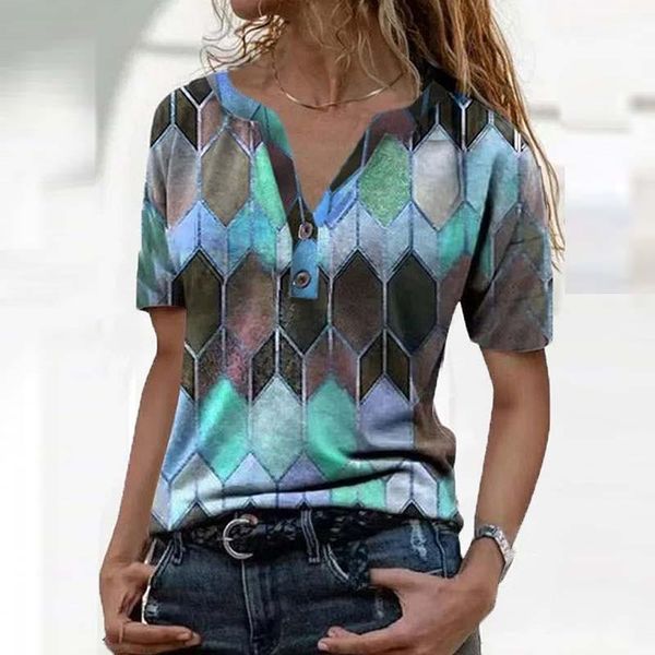 women's t-shirt t-shirts summer lattice printed short sleeve v neck plus size ladies casual tee mujer fashion, White
women's t-shirt t-shirts summer lattice printed short sleeve v neck plus size ladies casual tee mujer fashion, White
