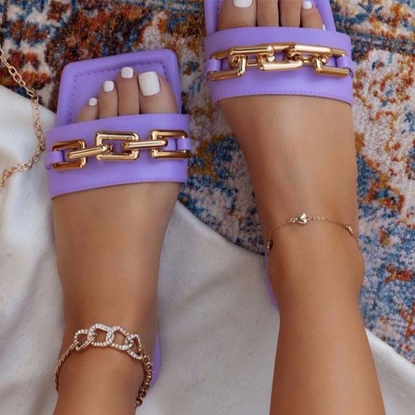 slippers women's flats ladies square toe sandals pu leather casual shoes chain plus size beach footwear female slides 2021, Black
slippers women's flats ladies square toe sandals pu leather casual shoes chain plus size beach footwear female slides 2021, Black