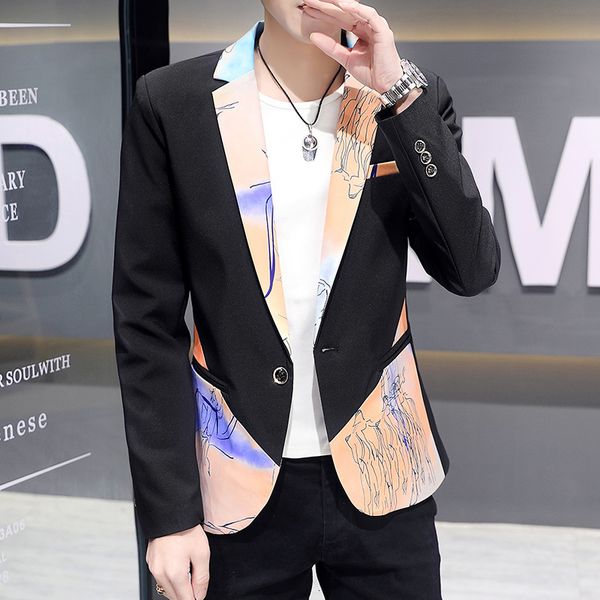 2021 spring men blazers fashion splicing casual fine suit streetwear social clothes jfsh, White;black
2021 spring men blazers fashion splicing casual fine suit streetwear social clothes jfsh, White;black