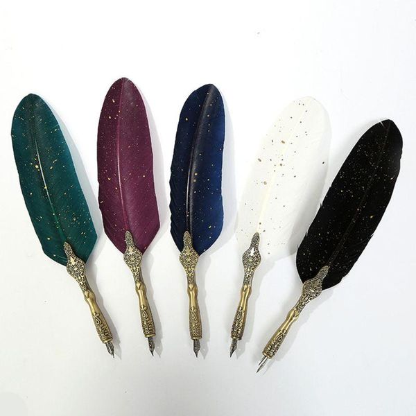 sprinkle gold luxury vintage feather quill dip calligraphy fountain pen writing ink 5 nibs set stationery gift box 62ka
sprinkle gold luxury vintage feather quill dip calligraphy fountain pen writing ink 5 nibs set stationery gift box 62ka