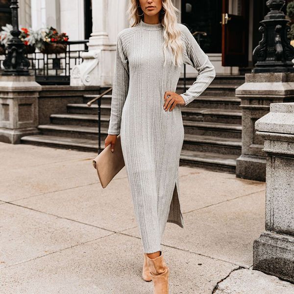 2021 new autumn gray split women spring o-neck sleeve female ladies es maxi party vestidos 4ldi, Black;gray
2021 new autumn gray split women spring o-neck sleeve female ladies es maxi party vestidos 4ldi, Black;gray