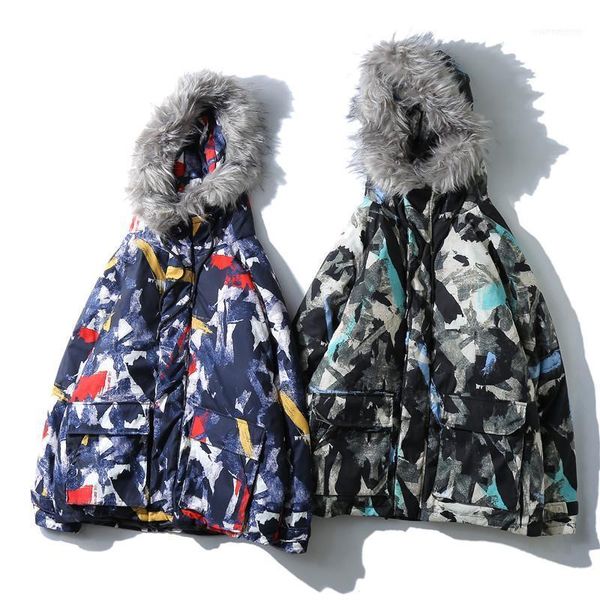 men's down & parkas cotton clothing trend hip-hop big fur collar hooded winter student tooling camouflage thick coat1, Black
men's down & parkas cotton clothing trend hip-hop big fur collar hooded winter student tooling camouflage thick coat1, Black