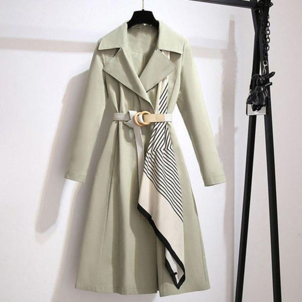 women's trench coats fall 2021 women british style scarf silk coat, Tan;black
women's trench coats fall 2021 women british style scarf silk coat, Tan;black