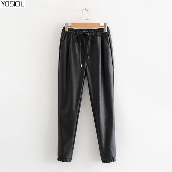 women's pants & capris yosicil women black chic pu leather elastic waist long length elegant bottoms drawstring tie pockets basic femal, Black;white
women's pants & capris yosicil women black chic pu leather elastic waist long length elegant bottoms drawstring tie pockets basic femal, Black;white