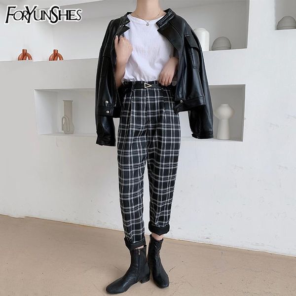 foryunshes women retro plaid suit pants lady slim high waist cigarette pipe warm thick trousers 2021 autumn winter england style, Black;white
foryunshes women retro plaid suit pants lady slim high waist cigarette pipe warm thick trousers 2021 autumn winter england style, Black;white