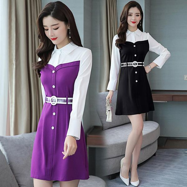 casual dresses women's clothing korean fashion 2021 spring dress long sleeve vestido lady office clothes with belt slim patchwork, Black;gray
casual dresses women's clothing korean fashion 2021 spring dress long sleeve vestido lady office clothes with belt slim patchwork, Black;gray