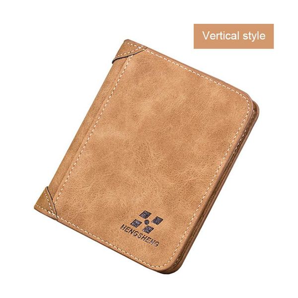 card holders men frosted billfold vertical style luxury wallet vintage leather slim hipster purses money clip holder clutch bag, Brown;gray
card holders men frosted billfold vertical style luxury wallet vintage leather slim hipster purses money clip holder clutch bag, Brown;gray