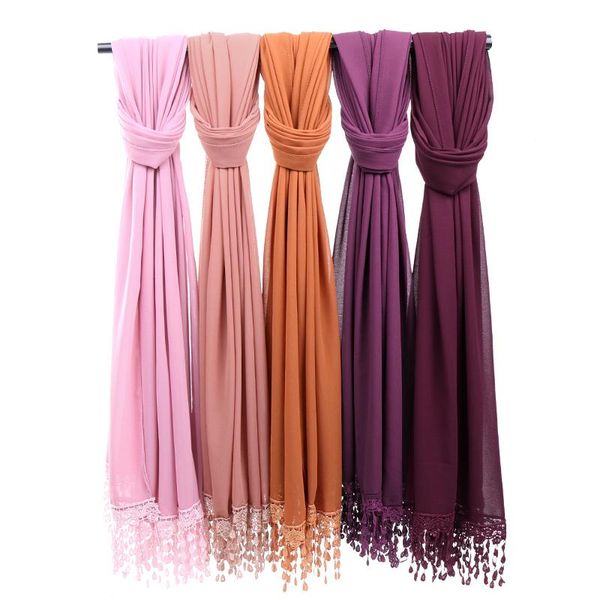 scarves bubble chiffon tassels hijab scarf shawls plain lace muslim head wrap fashion headband 180*70cm 10pcs/lot wholesale, Blue;gray 
scarves bubble chiffon tassels hijab scarf shawls plain lace muslim head wrap fashion headband 180*70cm 10pcs/lot wholesale, Blue;gray
