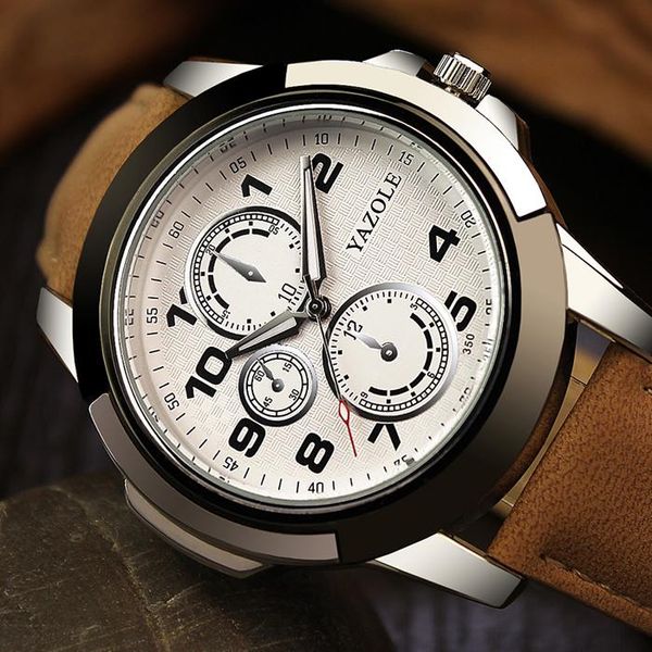 wristwatches yazole analog 6 pointer large digital dial watch men's casual sports clock business quartz, Slivery;brown
wristwatches yazole analog 6 pointer large digital dial watch men's casual sports clock business quartz, Slivery;brown
