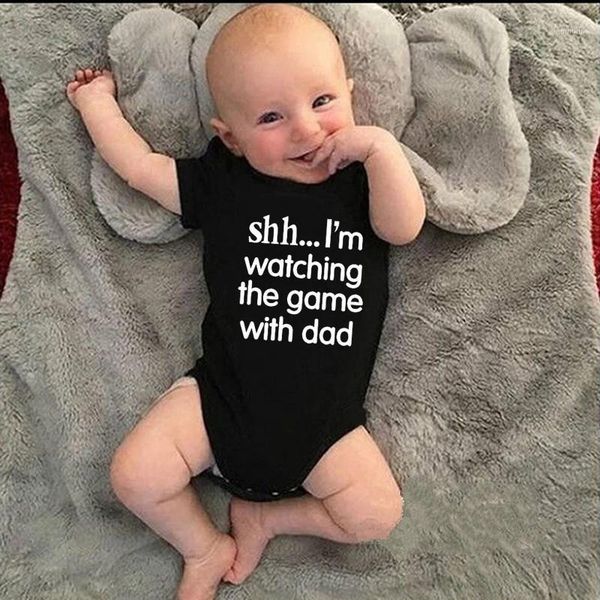 rompers shh...i' watching the game with dad baby clothes summer cotton boy girl bodysuit born romper 0-24m, Blue
rompers shh...i' watching the game with dad baby clothes summer cotton boy girl bodysuit born romper 0-24m, Blue